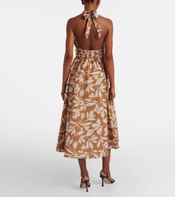 Halterneck printed cotton midi dress | Max Mara