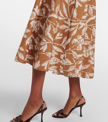Halterneck printed cotton midi dress | Max Mara