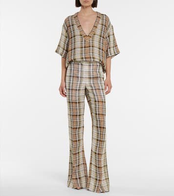Top a quadri in lino | Victoria Beckham