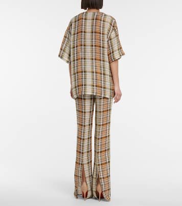 Top a quadri in lino | Victoria Beckham