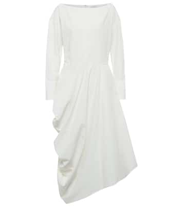 Vestido midi Holly de popelín de algodón | Deveaux New York
