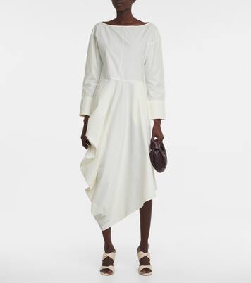 Vestido midi Holly de popelín de algodón | Deveaux New York