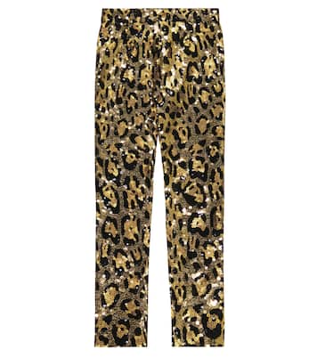 Bedruckte Leggings mit Pailletten | Dolce&Gabbana Kids