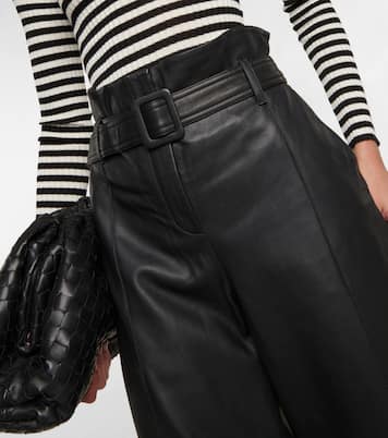 High-rise leather paperbag pants | Yves Salomon