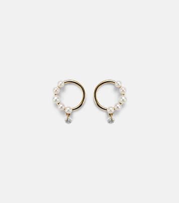 Boucles d'oreilles Aphrodite en or 18 ct, perles et diamants | Persée