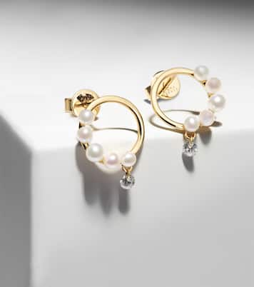 Boucles d'oreilles Aphrodite en or 18 ct, perles et diamants | Persée