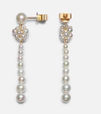 Boucles d'oreilles Sienna Rêve en or 14 ct, diamants et perles | Sophie Bille Brahe