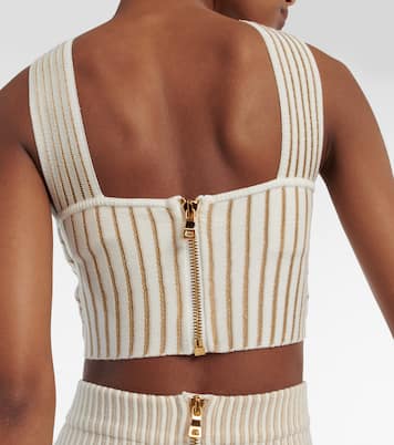 Ribbed-knit crop top | Balmain