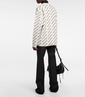 Logo cotton and wool-blend cardigan | Balenciaga