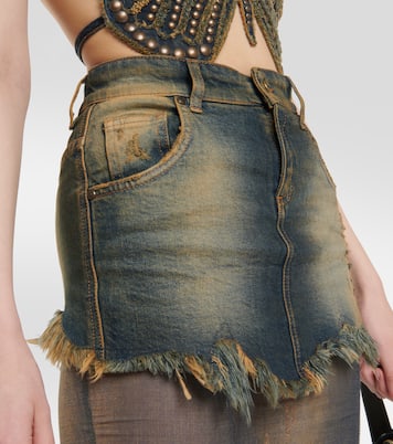 Denim and silk chiffon maxi skirt | Blumarine