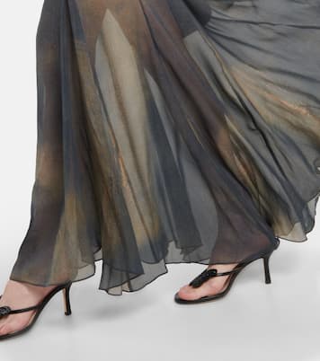 Denim and silk chiffon maxi skirt | Blumarine