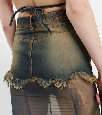 Denim and silk chiffon maxi skirt | Blumarine