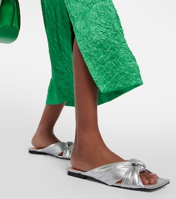 Metallic padded sandals | Ganni