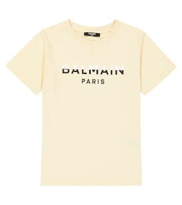 Camiseta de jersey de algodón con logo | Balmain Kids