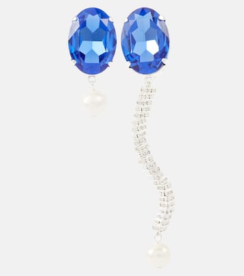 Pendientes asimétricos con cristales y perlas | Magda Butrym