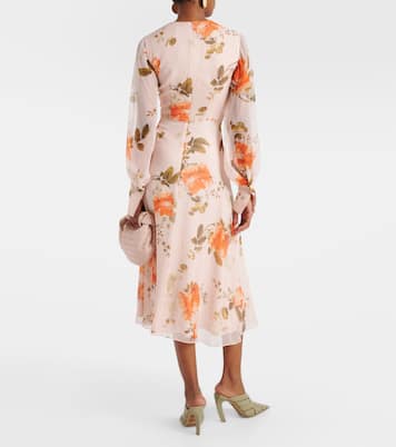 Vestido midi de seda floral | Erdem