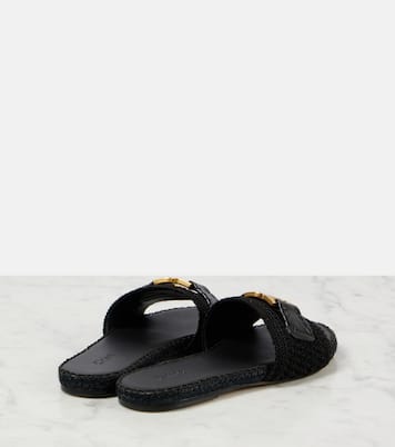 Marcie leather-trimmed espadrille slides | Chloé