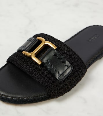 Marcie leather-trimmed espadrille slides | Chloé