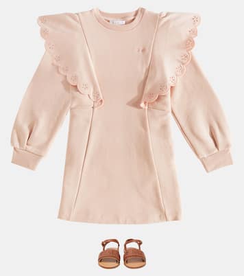 Abito in cotone con volant | Chloé Kids