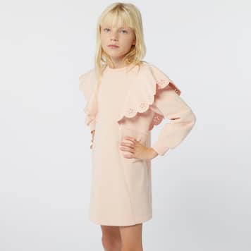 Abito in cotone con volant | Chloé Kids