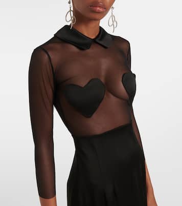 Mesh and satin midi dress | Blumarine