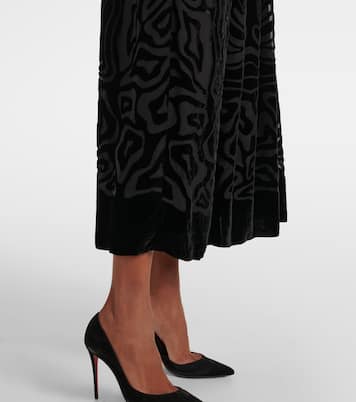 Vestido midi Elora de terciopelo y malla | Ulla Johnson