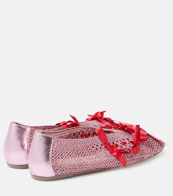 Bailarinas de croché con lazo y piel | Simone Rocha