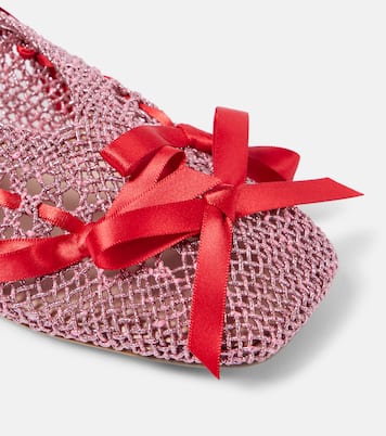 Bailarinas de croché con lazo y piel | Simone Rocha