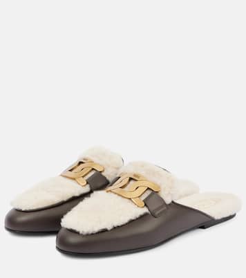 Slippers Catena de piel con borrego | Tod's