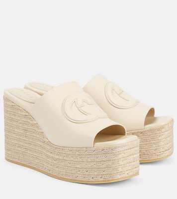 Alpargatas con plataforma de piel con GG | Gucci