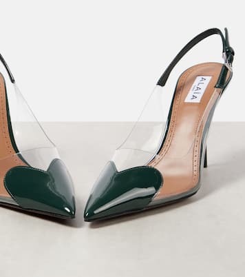 Escarpins Le Cœur 90 en cuir verni et PU | Alaïa