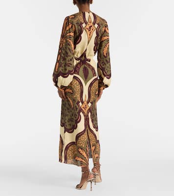 Across Paradise printed linen midi dress | Johanna Ortiz