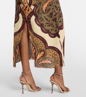 Across Paradise printed linen midi dress | Johanna Ortiz