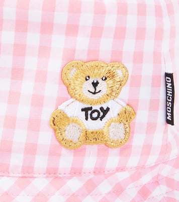 Teddy Bear embroidered checked bucket hat | Moschino Kids