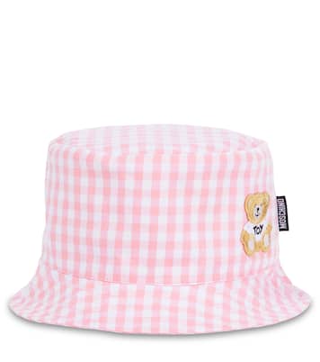 Teddy Bear embroidered checked bucket hat | Moschino Kids