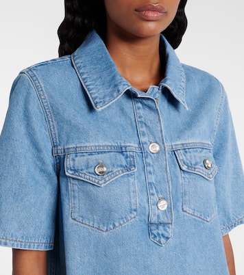 Abito corto di jeans con sangallo | Ganni