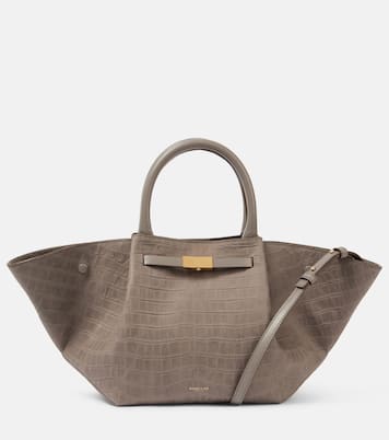 New York Midi croc-effect leather tote bag | DeMellier