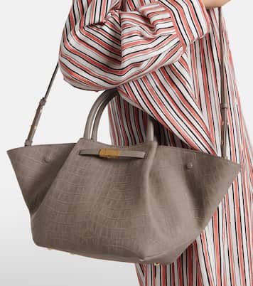 New York Midi croc-effect leather tote bag | DeMellier