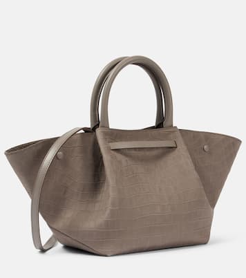 New York Midi croc-effect leather tote bag | DeMellier