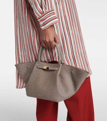 New York Midi croc-effect leather tote bag | DeMellier