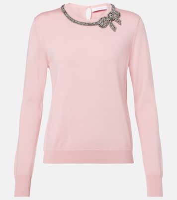 Pull en soie et coton à ornements | Carolina Herrera