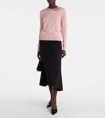 Pull en soie et coton à ornements | Carolina Herrera