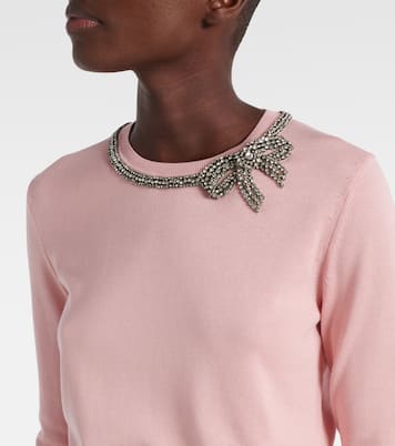 Pull en soie et coton à ornements | Carolina Herrera