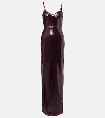 Robe mit Pailletten und Leder | David Koma
