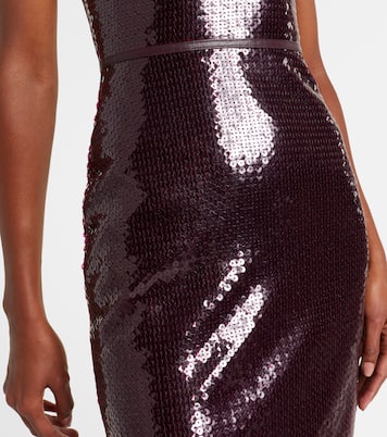 Robe mit Pailletten und Leder | David Koma