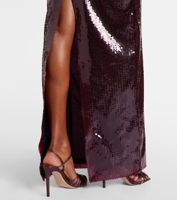 Robe mit Pailletten und Leder | David Koma