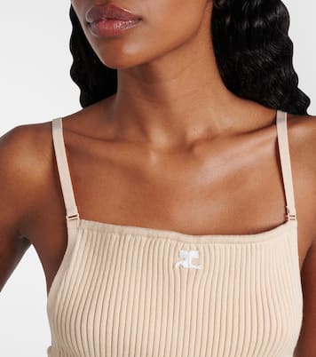 Logo ribbed-knit tank top | Courrèges
