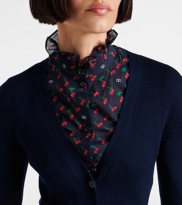 Cardigan in lana vergine a righe | Valentino