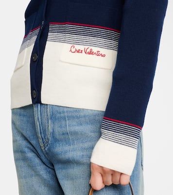 Cardigan in lana vergine a righe | Valentino