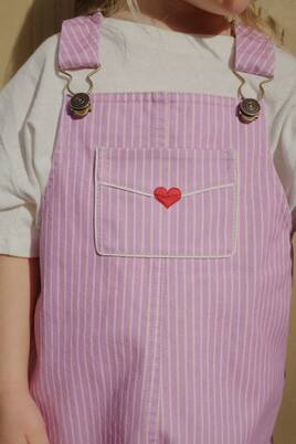 Bébé – Salopette lettre en coton rayé | Konges Sløjd